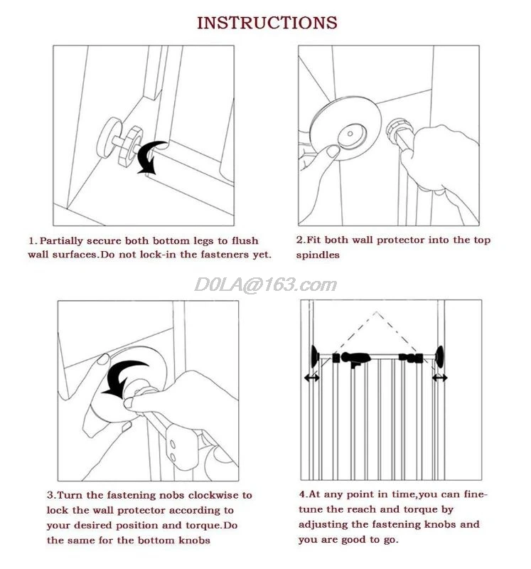 Pressure Mounted Baby Gates Threaded Spindle Rods,4Pcs Spindle Screw Mounted Bolts Kit for Stair Gates Dog Gate images - 6