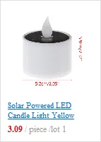 Светодиодный светильник-Свеча на солнечных батареях, Желтый Мерцающий чайный светильник, праздничный свадебный романтический декор