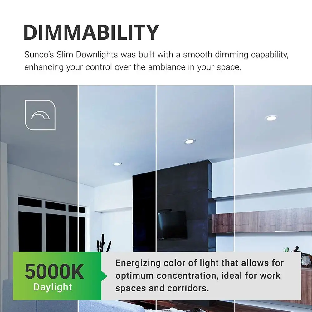 6 Pack 4 Inch Slim LED Downlight with Junction Box,10W=60W, 650 LM, Dimmable, 5000K Daylight, Recessed Jbox Fixture, Simple Retr