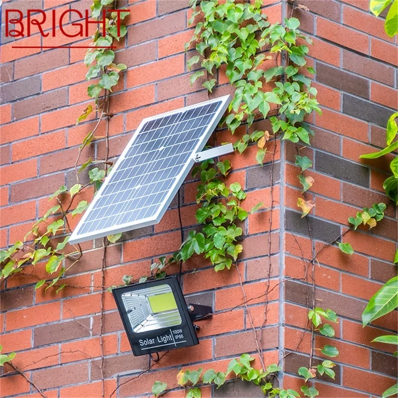 BRIGHT Solar Light 30W 60W 100W 200W Outdoor Courtyard Waterproof IP65 Wall Lamp LED Control Remote