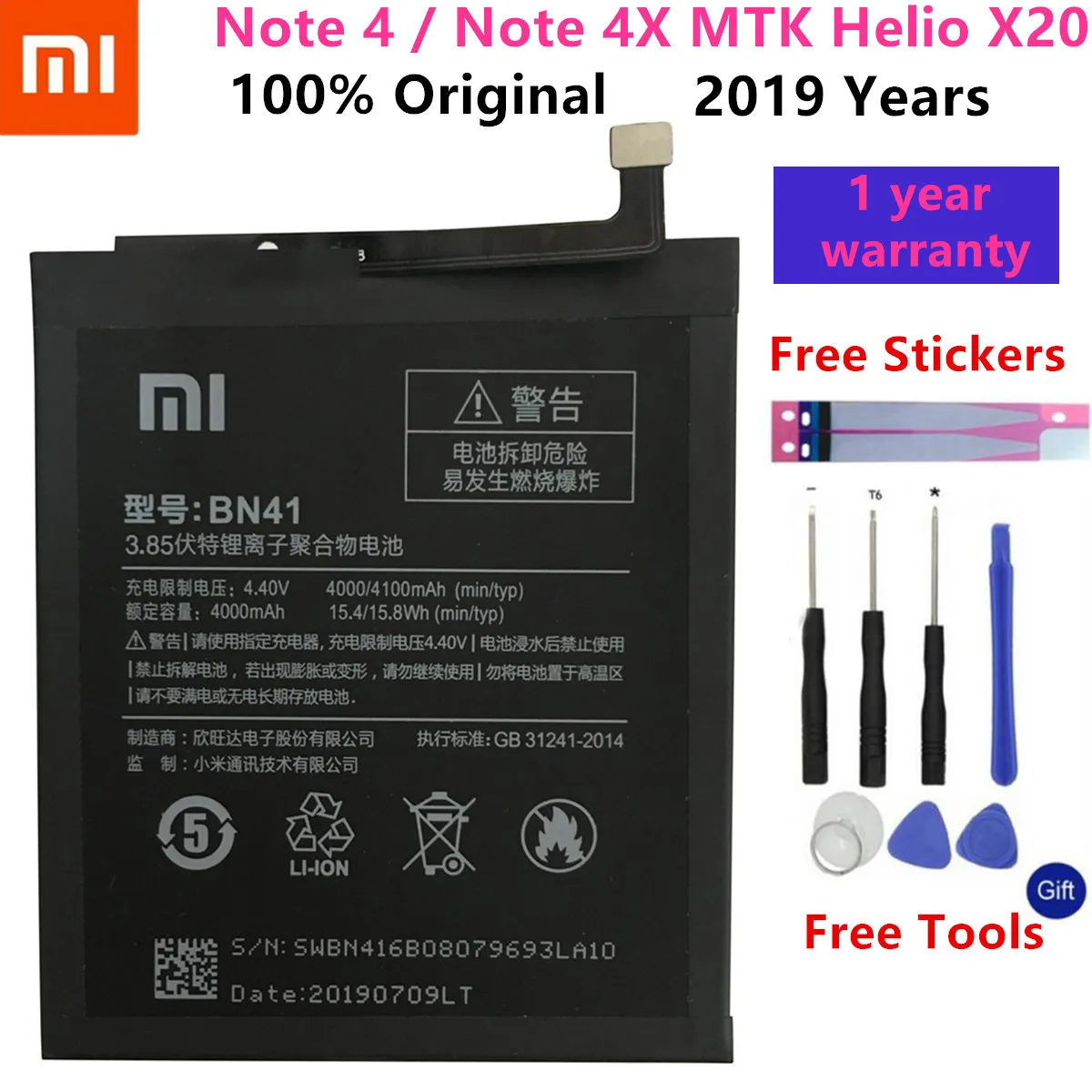 Аккумулятор для телефона Xiao mi Red mi 3 3S 3X 4X 4A 3 pro 5 Plus Note 3 4 4X5 5A Pro mi 5 mi 5X Сменные Аккумуляторы - Цвет: BN41 Note 4 4X MTK