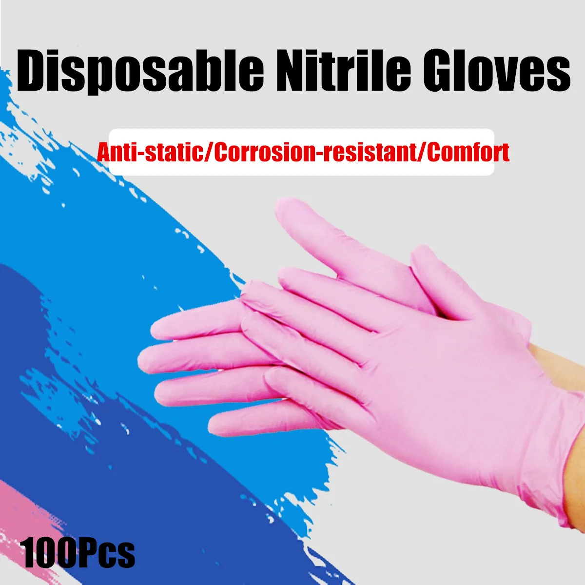 

100Pcs Lot S/M/L Disposable Nitrile Gloves Rubber Latex Home Cleaning Mechanic Medical Glove Anti-Slip Food Gloves Work Tools