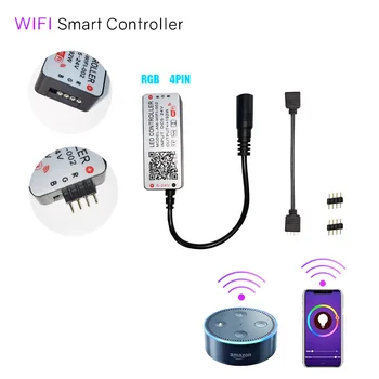 

WiFi Wireless LED Controller, Alexa LED Strip Magic Home Controller Compatible Google Home IFTTT, Working with BRG GRB 5 ST201