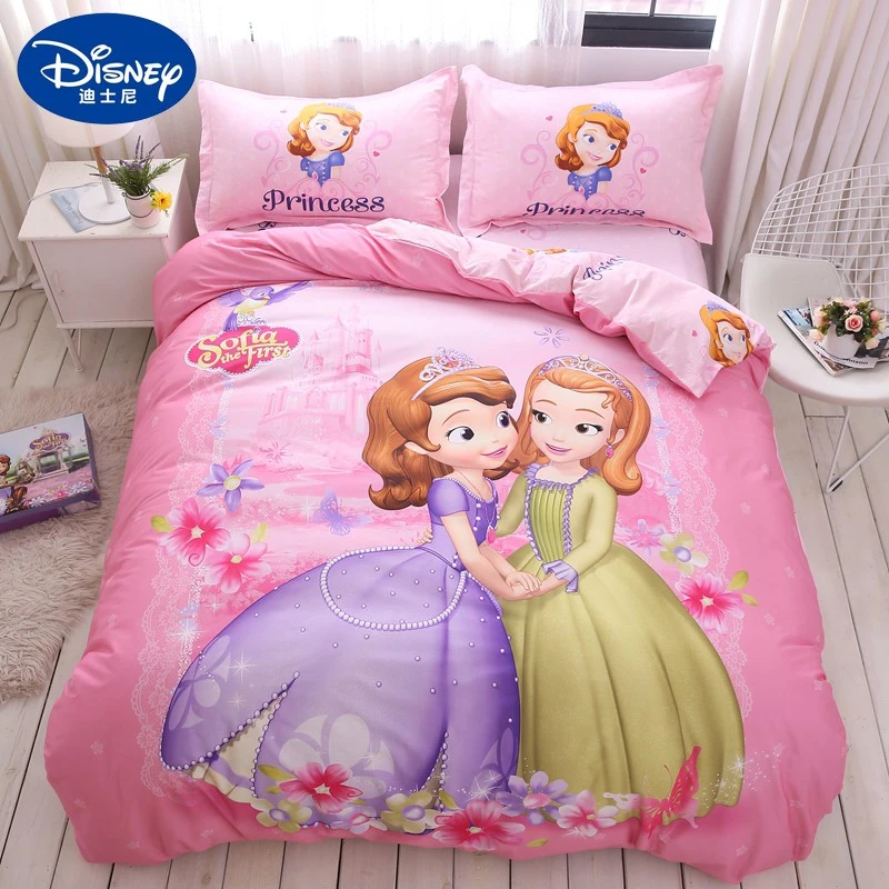 ディズニープリンセス ソフィアの絵が描かれた綿の寝具セット 女の子のための装飾的なダブルリアサイズシート 掛け布団カバー 自宅で回転 Bedding Sets Aliexpress
