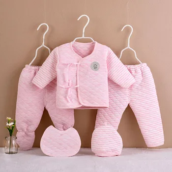 

5Pcs/set Newborn baby Clothes Baby Gift Cotton Baby Set 0-12 Months Infant Baby Girls Boys Warm Thickening Underwear Unisex Suit