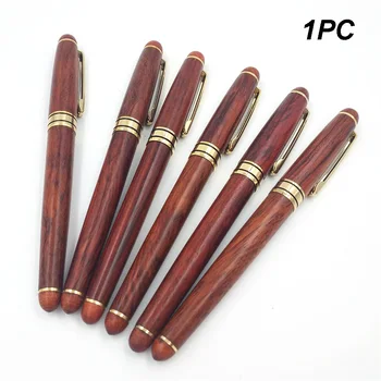 

Office Red Student Luxury Business Unique Eco-friendly Stationery Gift Wooden Fountain Pen 0.7mm Exquisite Ballpoint