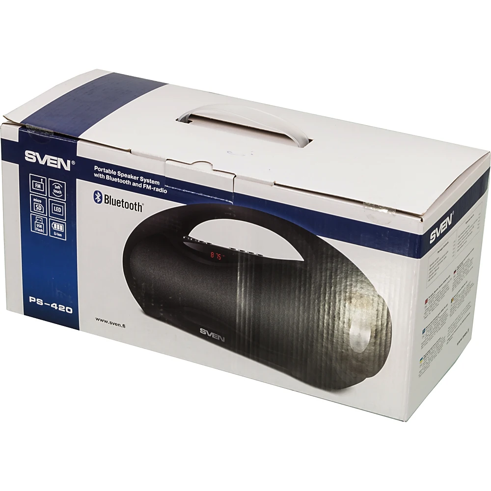 Колонка порт. Sven PS-420 черный 12W 2.0 BT 10м 1800mAh