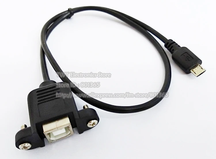 NCHTEK Micro USB 5pin папа к USB B мама панель тип крепления кабель с винтами 50 см/ /2 шт