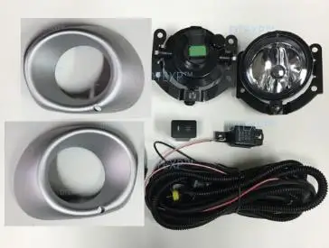 2013- противотуманная фара Полный комплект с лампой для airtrek противотуманный светильник с проводным выключателем для outlander черный или серебристый чехол - Испускаемый цвет: SILVER set