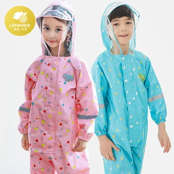 

Korean Cartoon Children Raincoat Set Hooded Impermeable Waterproof Lightweight Raincoats Children Bicycle Raincoats New MM60YY