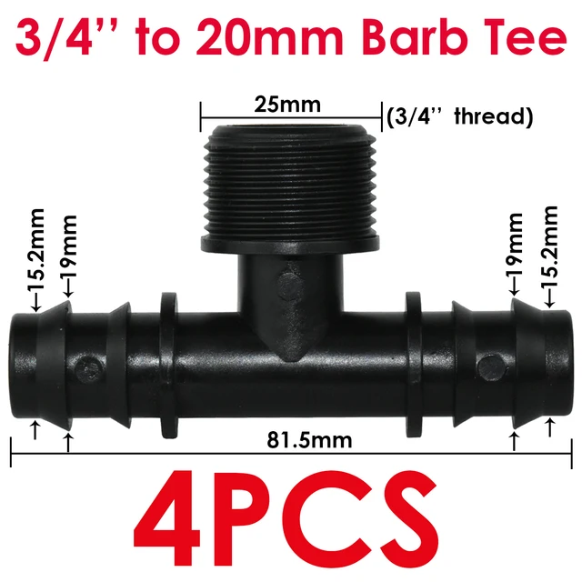 Kesla 4Db 1/2 "3/4" Menetes 16 20 25 Mm -Es Pe Tömlő Barb Póló Csatlakozó Adapter Csőcsövek Kerti Csepegtető Öntözési Tengelykapcsoló Javítás - Image 5