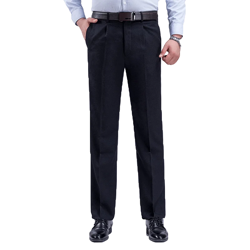 Men's Casual Pants Men Trousers solid color High-quality Full cotton Business Trousers male four seasons casual Pants