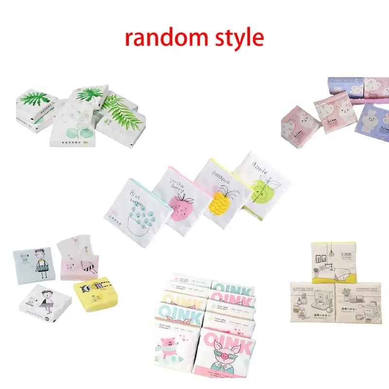 Facial Tissue Paper 60Pcs/Pack 3 Ply Disposable Colorful Cartoon Printing