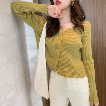 

Women V-Neck Cardigans and Knitwears Summer Autumn Candy Color Female High Street Soft Thin Soild Cardigan Tops Clothes