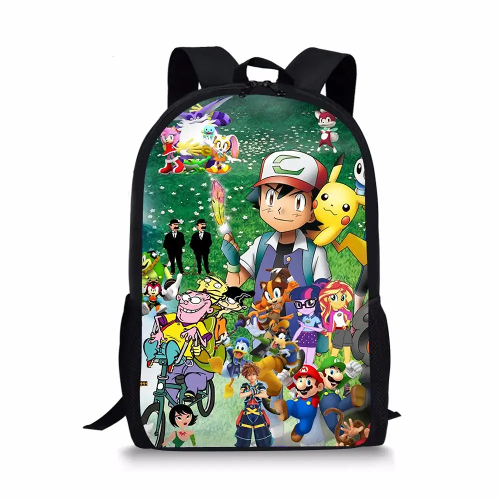 HaoYun Children's Backpack Pokemon Print Pattern Students School Bags Cartoon Animal Print Teenagers Book-Bag Mochila Travel Bag