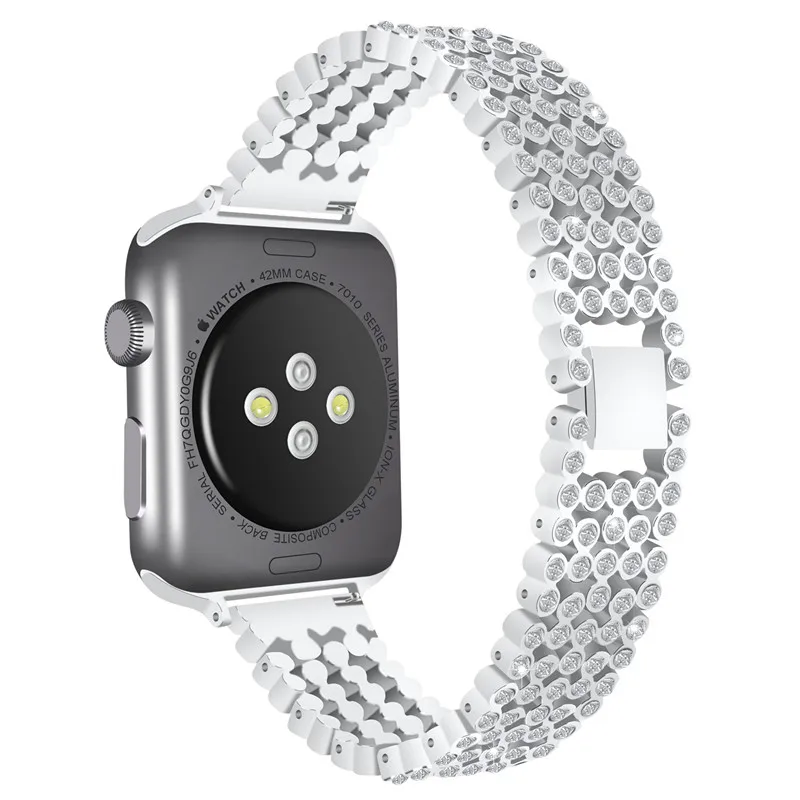 Ремешок для Apple Watch 42 мм 38 мм, стразы из нержавеющей стали, бриллиантовый ремешок для часов iWatch Series 3 2 1 iwatch 38 мм