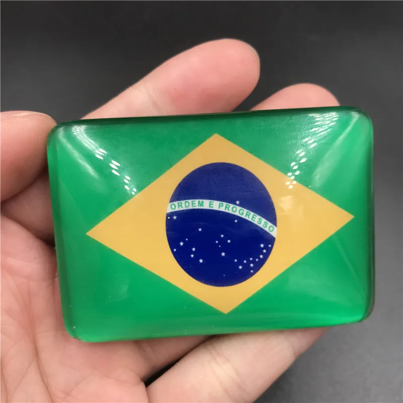 Креативные флаги мира магниты на холодильник для дома кухонные украшения кристалл Испания США Бразилия Норвегия магнитная наклейка на холодильник - Цвет: Brazil