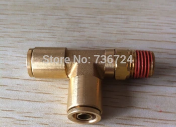 

tube size 1/4-1/8 npt thread Tee ,run male NPT, DOT fitting brass fitting air fitting