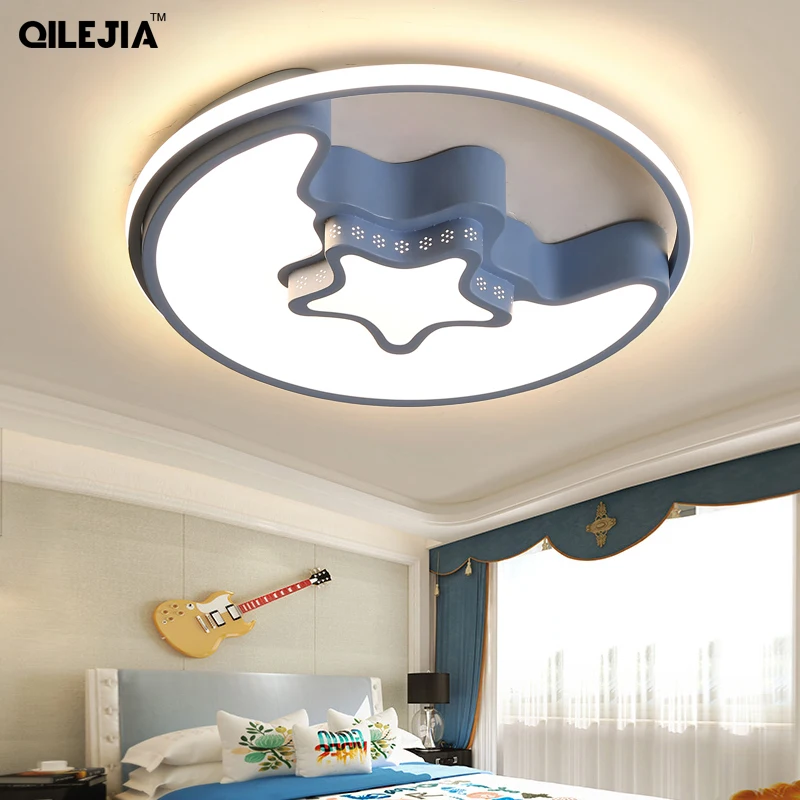Ceiling lamp of Star moon children's lamp Creative led bedroom lamp simple generation cartoon girl children's room lighting