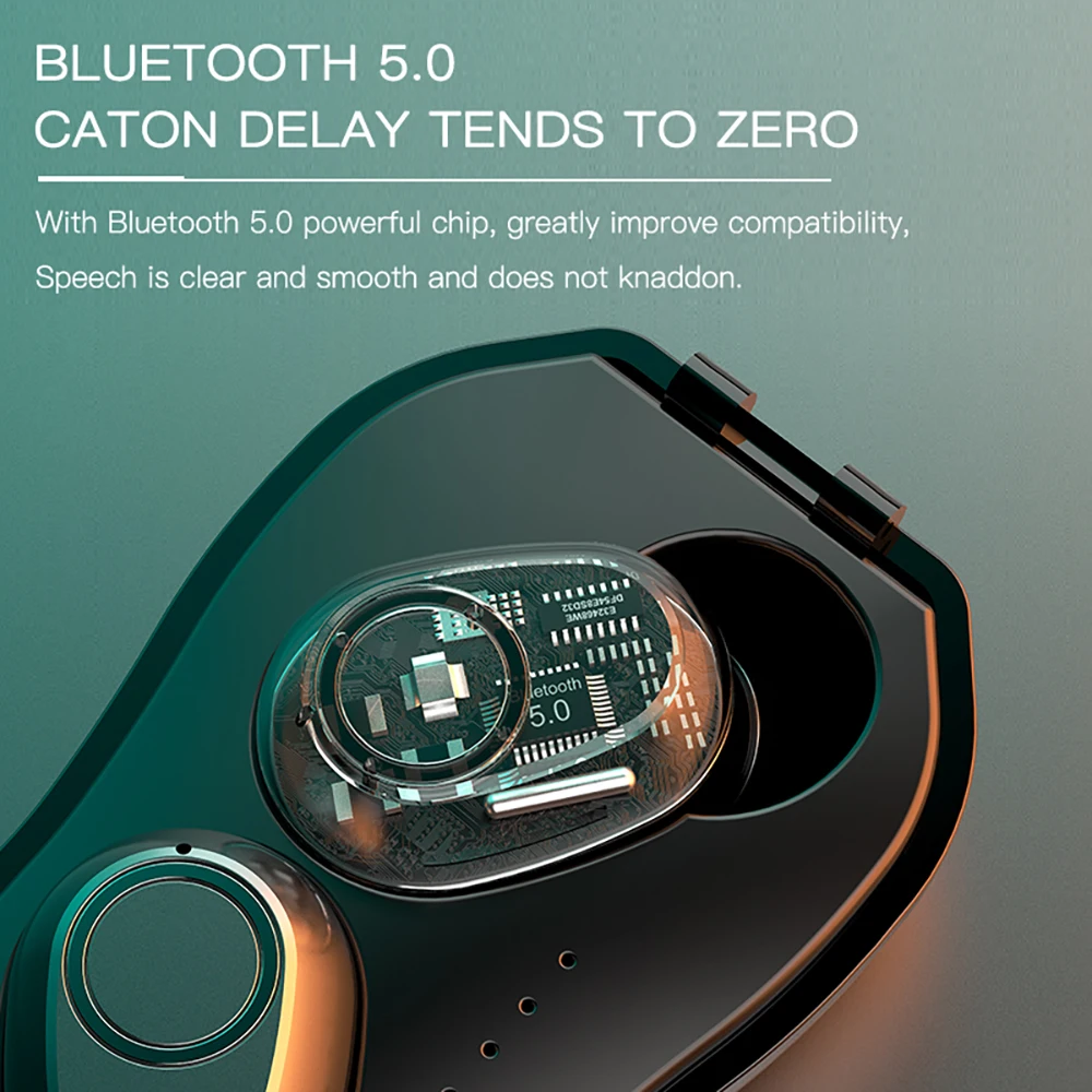 TWS Bluetooth earphone Bluetooth 5 0 Wireless Stereo Earbuds Sport Waterproof Headset with microphone Car model earphone