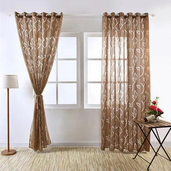 

DAVEVY Leaf Bubble Window Screen Window Curtain for Living Room Restaurant Home Decor