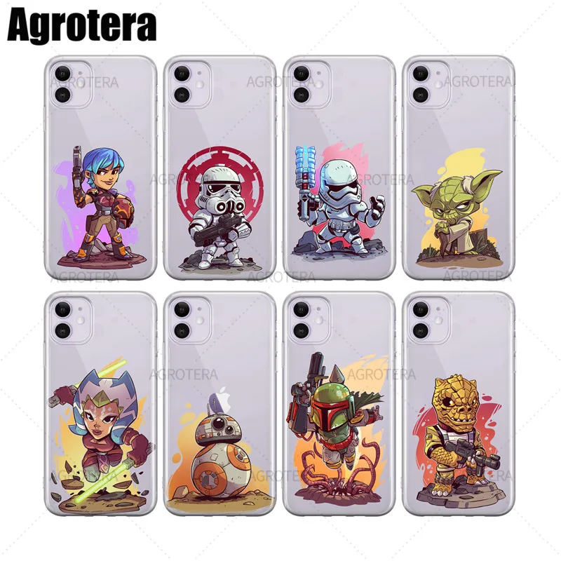 

Agrotera 100 Pieces Phone Cases Han Solo IG-88 K-2SO Clear TPU Case Cover for iPhone 6 6s 7 8 Plus X XS XR 11 Pro Max
