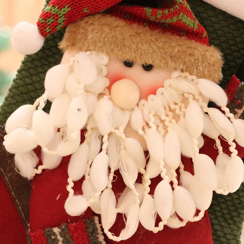 3D Doll Decor Christmas Candy Socks Stockings Gift Holder Bag With Tree Fireplace Hanging Loops XmasSeasonal Decorations