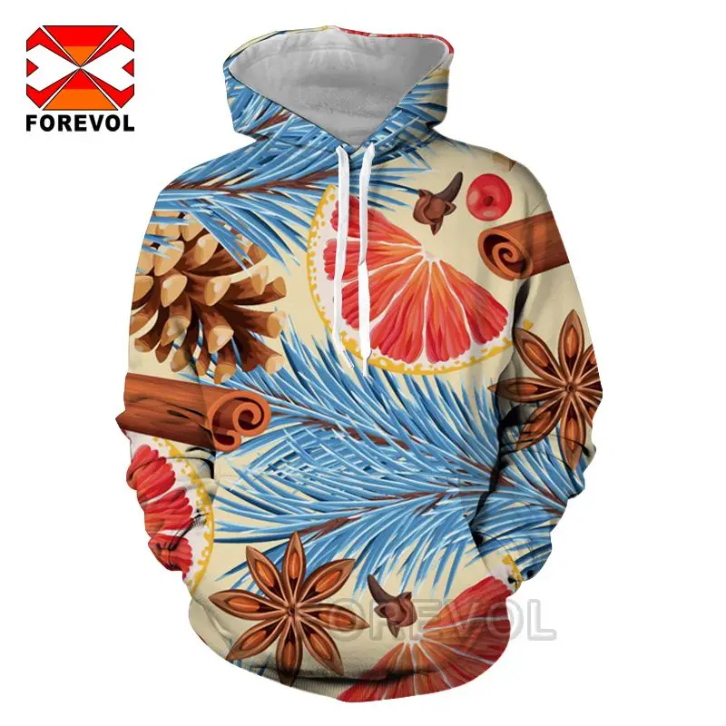 Толстовка с капюшоном для мужчин и женщин свитшот мультяшным принтом фруктов в