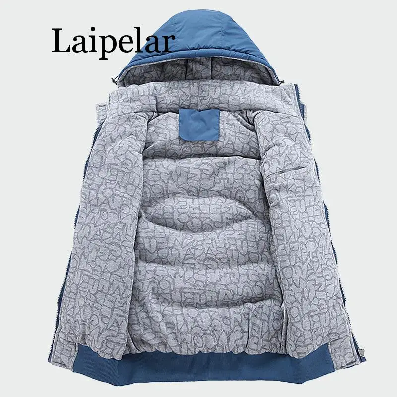 Laipelar, модная мужская куртка без рукавов, утепленный хлопковый жилет, шапка с капюшоном, теплый жилет, зимние мужские жилеты, мужские повседневные ветровки