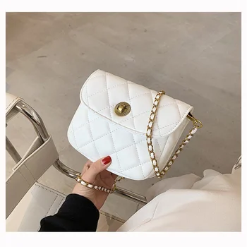 

sen-mai Women's Bag 2020 Summer New Fashion Rhombus Chain Handbag Simple Wild Lock Single Shoulder Diagonal Messenger Bag