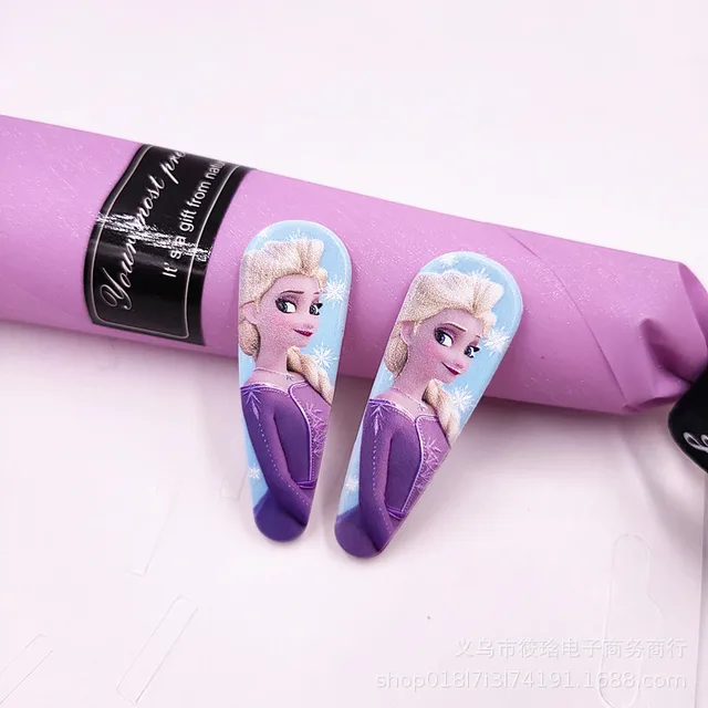 Disney Mickey Minnie Frozen Hairpin Cute Girls Headdress Children Hairpin Cartoon Girl Side Clip Hair Accessories Birthday Gifts 17