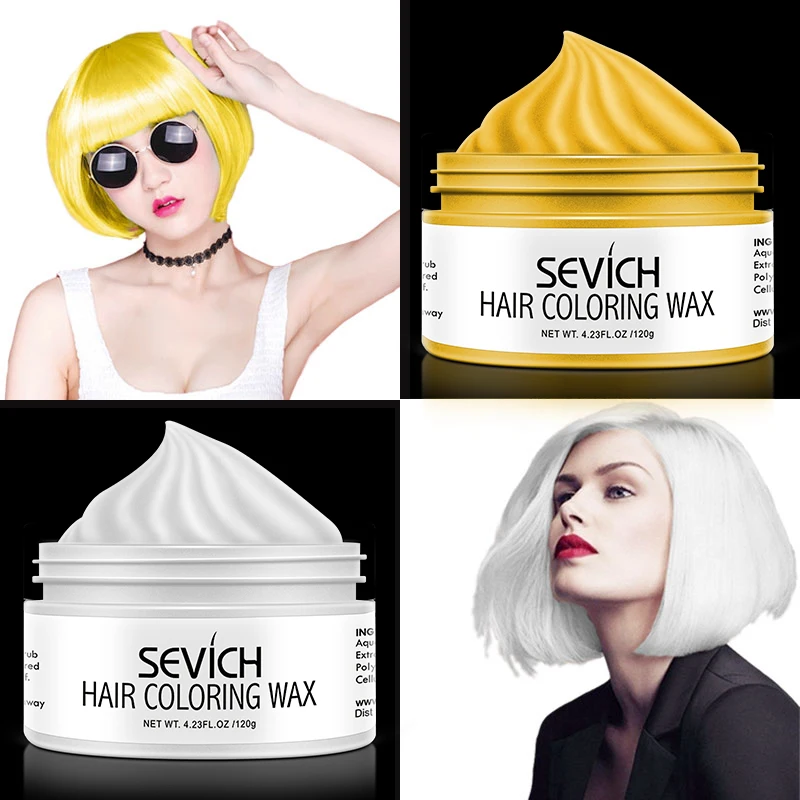 Sevich Temporäre Haar Farbe Wachs Salon Haar Färbung Styling Unisex Grau Einweg Dynamische Kuchen Party DIY Frisuren 120g