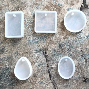 

5pcs Jewelry Making DIY Carft With Hole Easy Clean Transparent Home Heat Cold Resistant Universal Silicone Mould Non Toxic Soft