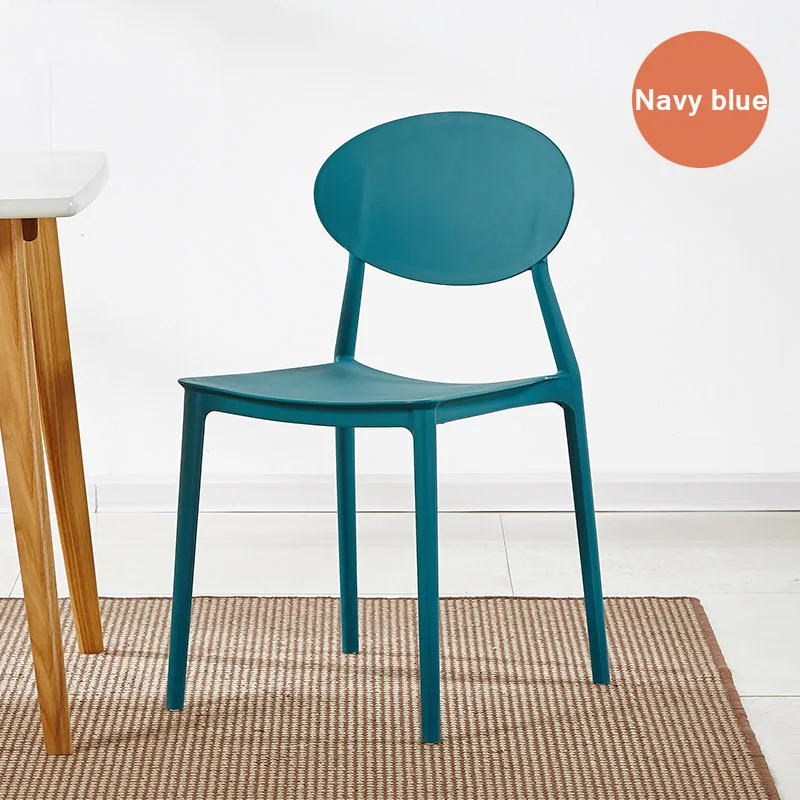 Современный дом PP пластиковый обеденный стул Китай литья под давлением процесс обеденные стулья для столовой ресторанной мебели кухни - Цвет: Navy blue