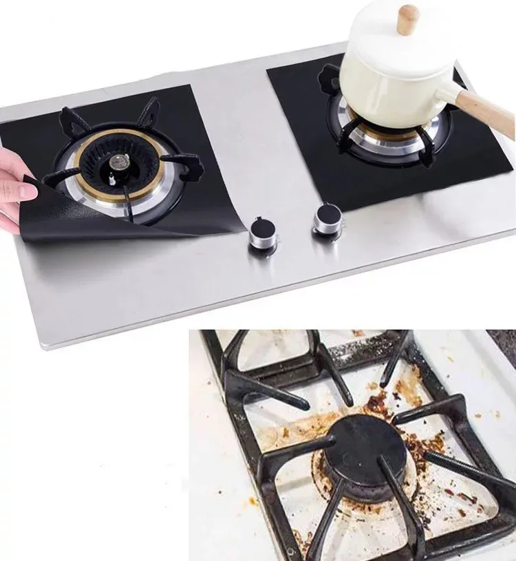 1/4PC Stove Protector Cover Liner Gas Stove Protector Gas Stovetop Burner Kitchen Accessories Mat Cooker Cover