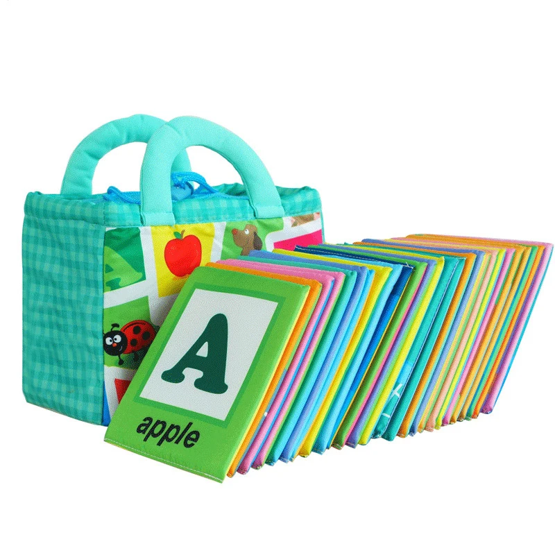 

Montessori Early Learning Resources Educational Zoo Series 26 Pcs Soft Alphabet Cards Cloth Bag Non-toxic Children's Cloth Book