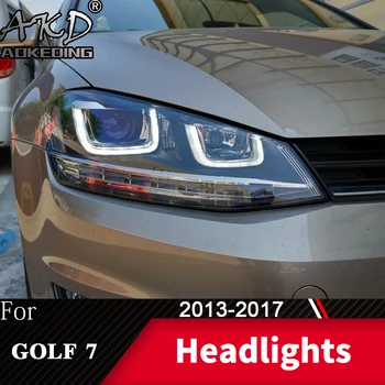 Lámpara de cabeza para coche VW Golf7 MK7 2013-2017 Golf 7 faros luces de niebla luz de día DRL H7 LED Bi Xenon bulbo accesorio del coche