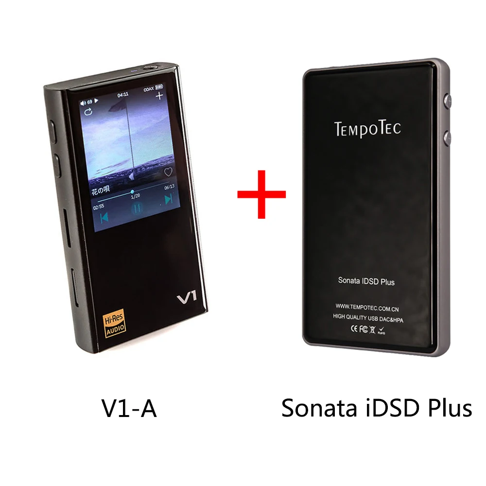 Sonata iDSD Plus)+(V1-A), усилитель для наушников TempoTec USB DAC поддержка WIN MacOSX Android iPHONE True Blance Dual DAC DSD HIFI - Цвет: Black