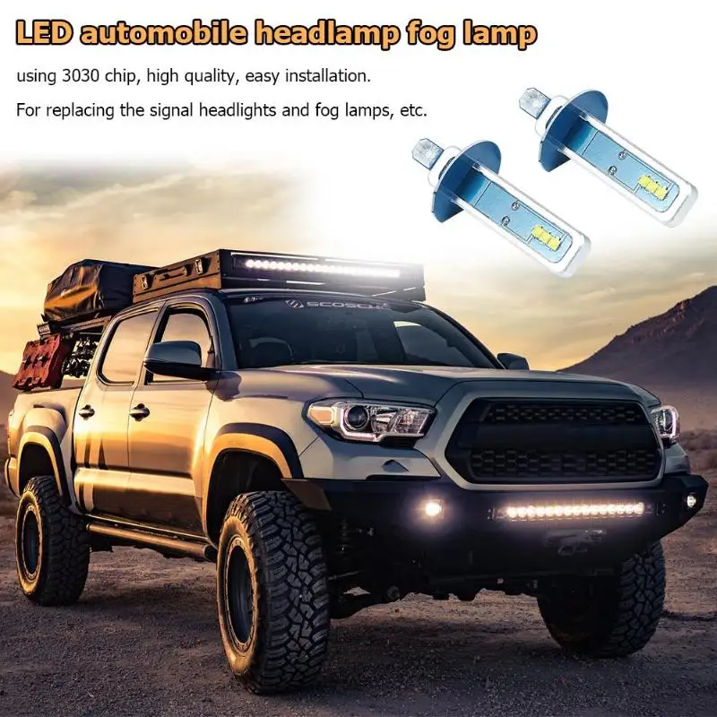 1 пара H3 3030 6SMD противотуманная фара высокая теплопроводность Легкая установка Автомобильный светодиодный головной светильник лампы DRL Белый алюминиевый светильник