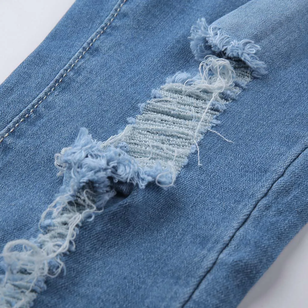 Женские джинсы модные с карманами эластичные с высокой талией рваные джинсы для женщин в стиле бойфренд Свободные шаровары джинсы Mujer S10