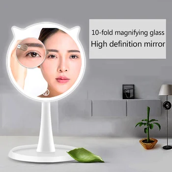 

Led Makeup Mirror 10x Multiplying Mirror High Definition Clarity LED Cosmetic Mirror USB Charging Mirror Makeup Tool