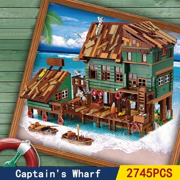 

In Stock 2745pcs Ideas Creator Series Old Fishing Captain's Wharf Building Block Bricks MOC Model Toys Gift Kid ug30102