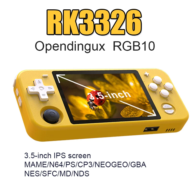 

RGB10 Open Source System Handheld Game Console For PSP RK3326 Chip 3.5-inch Screen 3D Rocker Retro Game Children gift VS RK2020