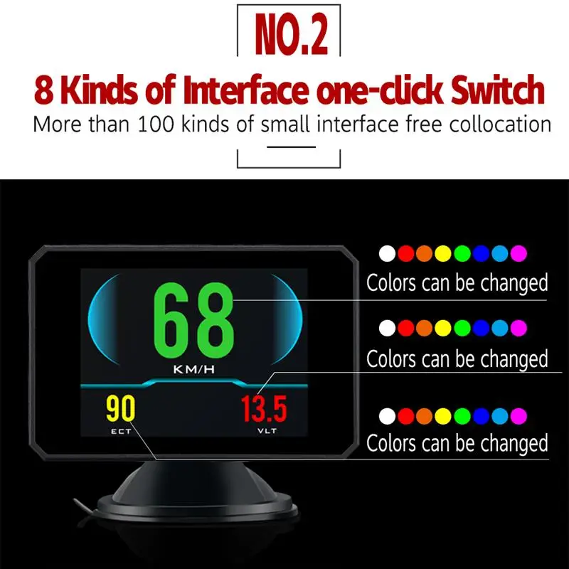 HUD Дисплей Измеритель Скорости автоматический диагностический инструмент P16 OBD2 автомобильный двигатель Датчик Оборотов OBD2 бортовой компьютер для автомобиля аксессуары