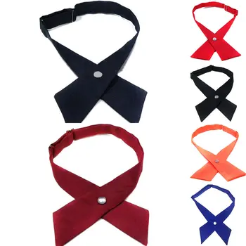 

Korean Cross Bow tie Solid Adjustable Men Tie Campus Host Professional Neck Tie Men Women Business Casual Ties Wholesale