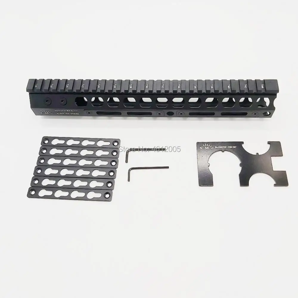 12 дюймов тактический ar15. 223 5,56 mlok keymod compatibele handguard свободном тонкий ar 15 Handguard Quad рельсовая сталь гайка для M4 M16