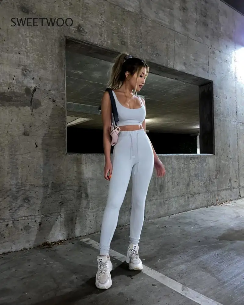 2020 Summer New Sportswear Women's Casual Sports Fashion Camisole Trousers Two-Piece Suit