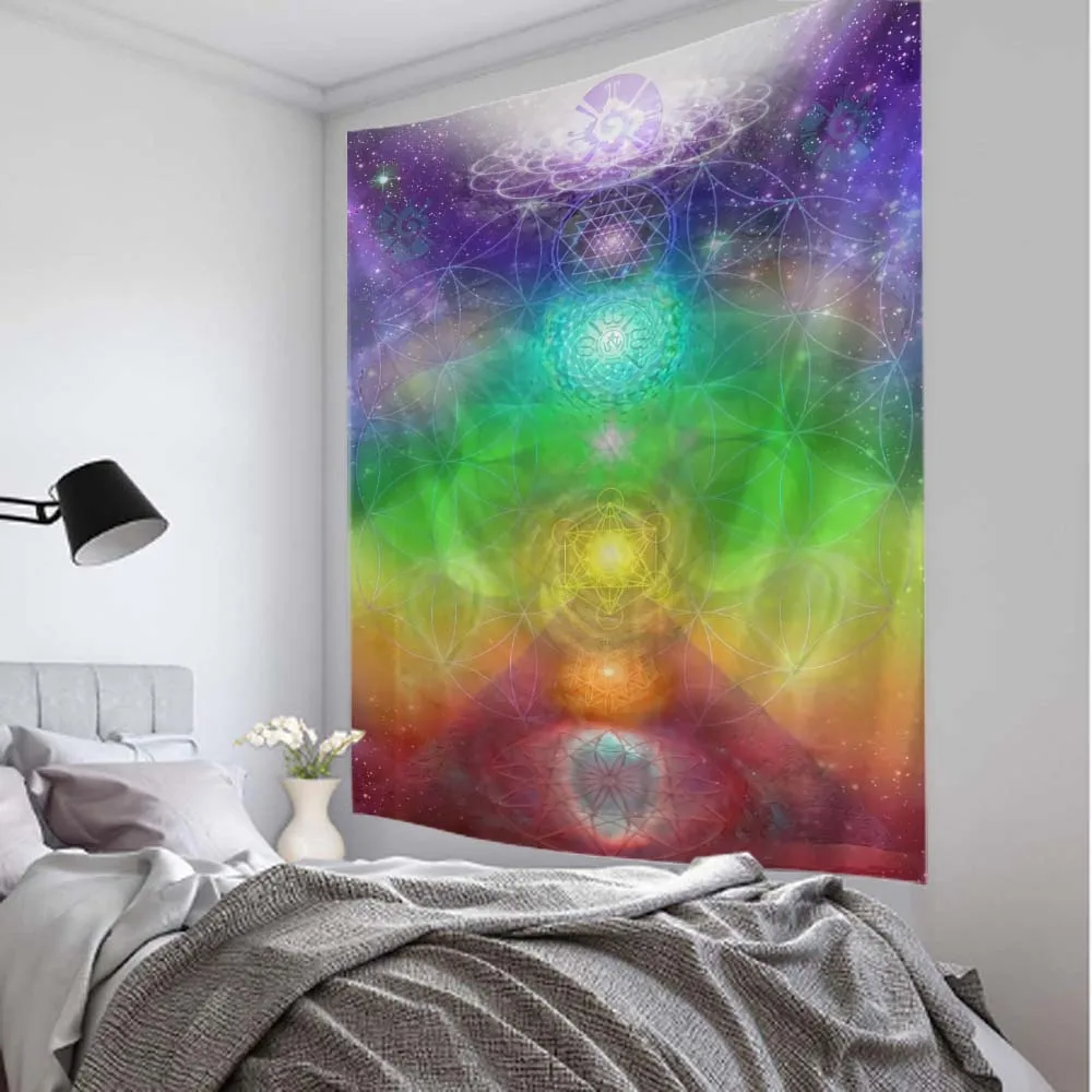 Tapestry wall hanging chakra psychedelic art animal bohemian hippie witchcraft living room bedroom wall decoration yoga mat