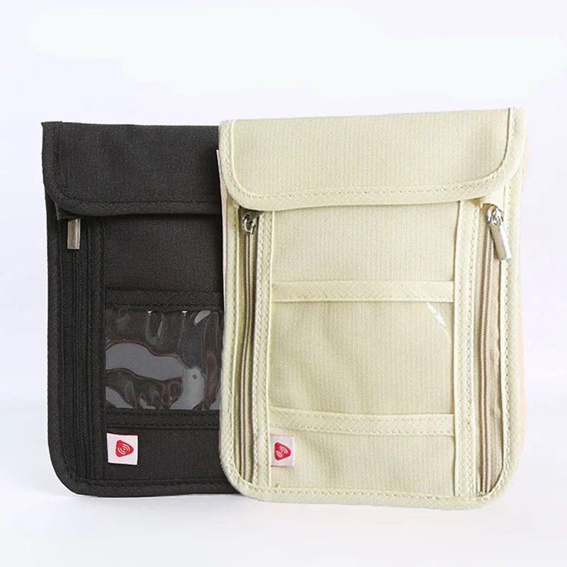 

1PC RFID Passport Holder Multi-function ID Hanging Neck Bag Blocking Money Pouch Travel Passport Holder Neck Bag passport holder