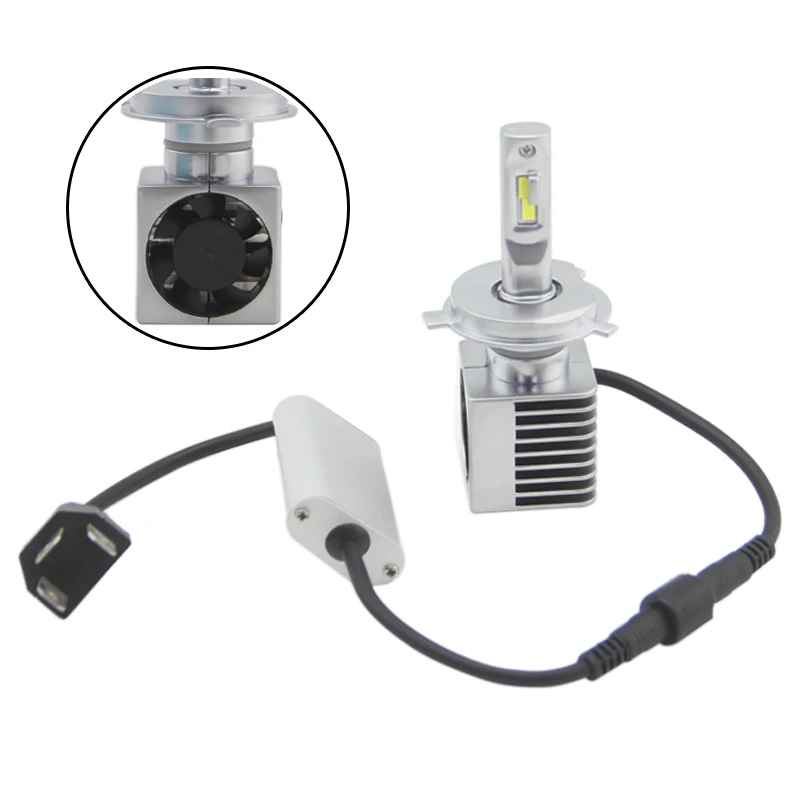 SHUOKE NT9 светодиодный H4 светодиодный Сменные лампы для фар 12V 30W 6000K 50000H продолжительность жизни из 2 предметов 2 вентилятора 2 Canbus